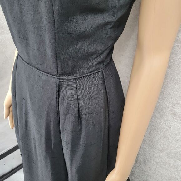 Gay Gibson Vintage 60s Black Dress A-Line Mod Style Inverted Pleated Skirt - Picture 6 of 15